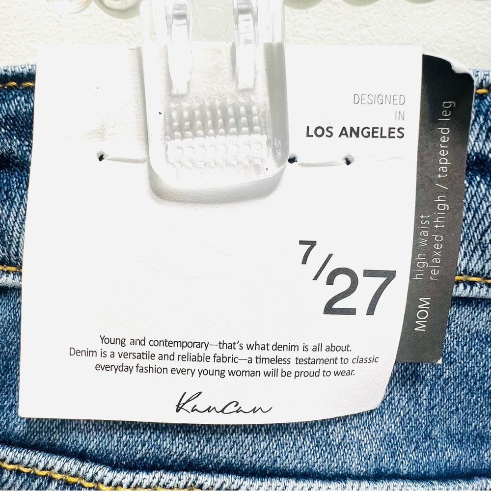 KanCan Mom High Rise Ripped Distressed Tapered Leg Denim Jeans Size 27/7 - Picture 8 of 8